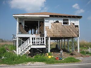 A home in Louisiana damaged by Hurricane Katrina